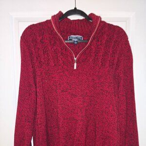 Women Karen Scott Red Zip Sweater XL